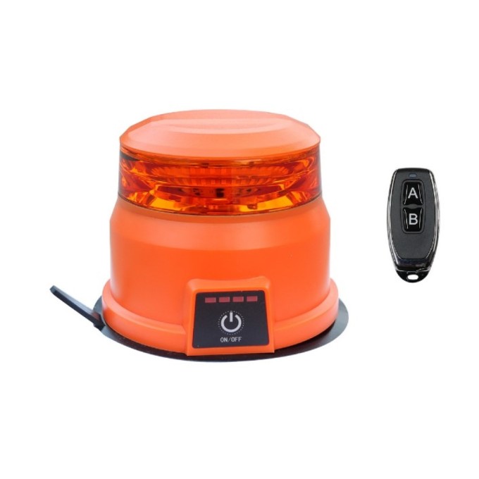 Girofar LED amber - IP66K - fixare magnetica, cu baterie si telecomanda Girofar LED amber - IP66K - fixare magnetica, cu baterie si telecomanda
